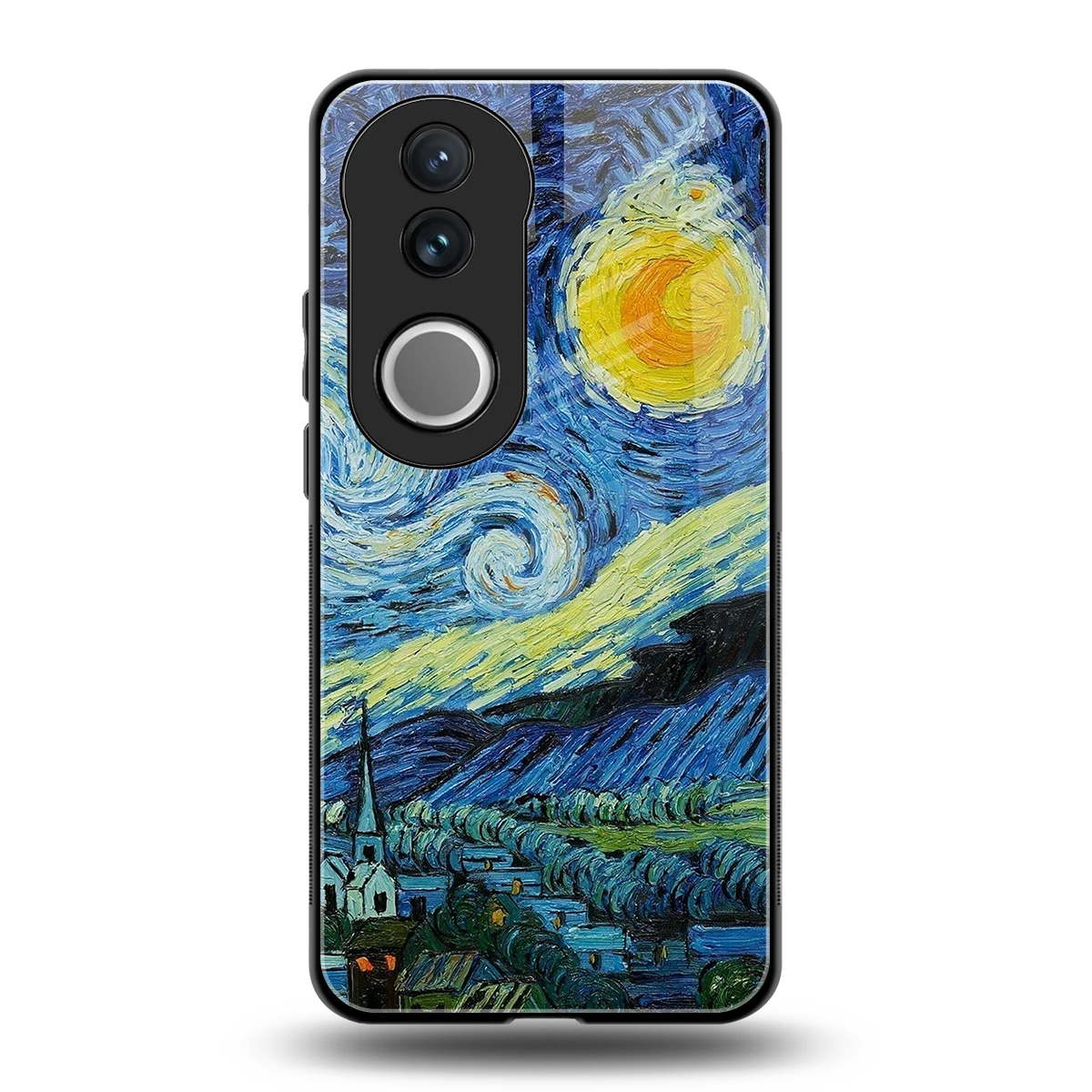 Starry night back phone cover | glass case for vivo v50