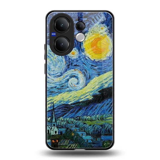 Starry night back phone cover | glass case for vivo v60