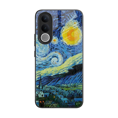 Starry night back phone cover | glass case for vivo v70 fe