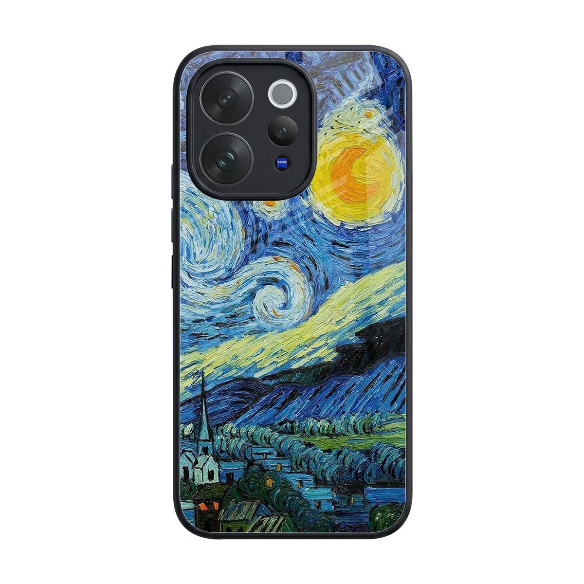 Starry night back phone cover | glass case for vivo v70