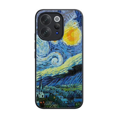 Starry night back phone cover | glass case for vivo v70