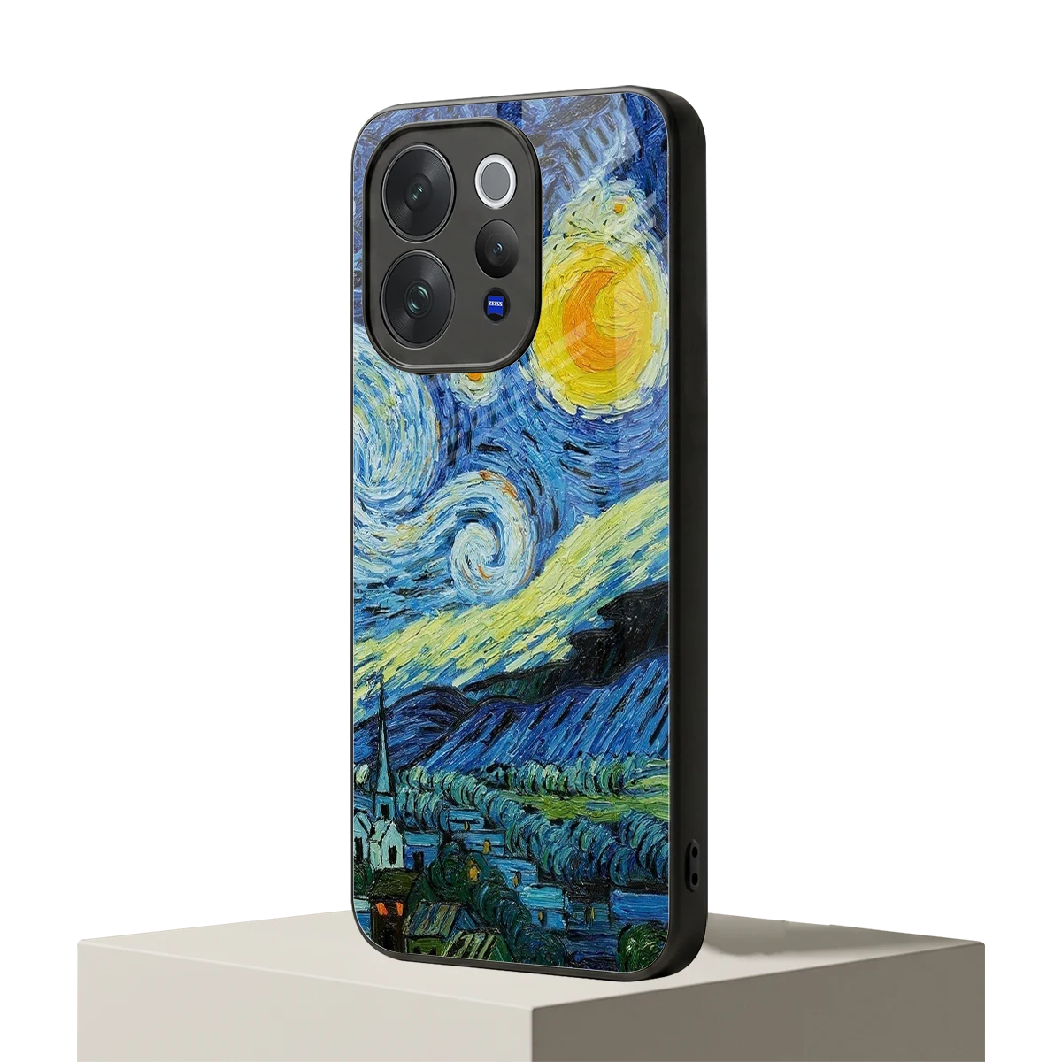 Starry night vivo v70 mobile cover | shockproof glass phone case