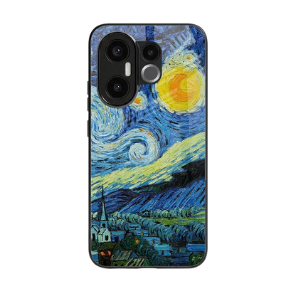 Starry night back phone cover | glass case for vivo x200 fe