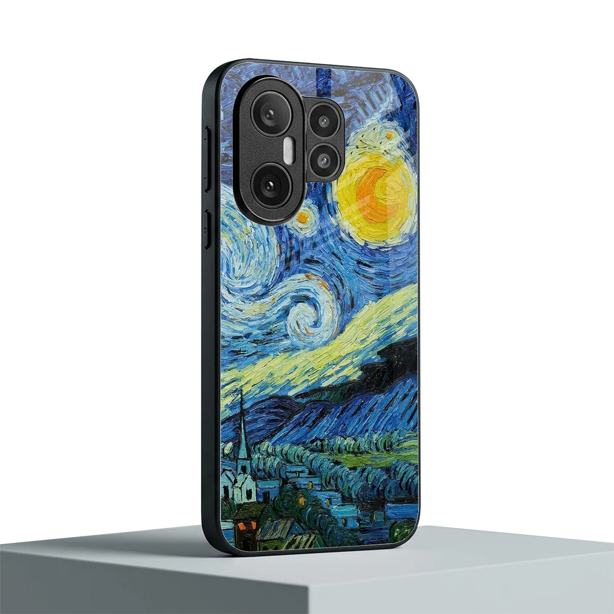 Starry night vivo x200 fe mobile cover | shockproof glass phone case