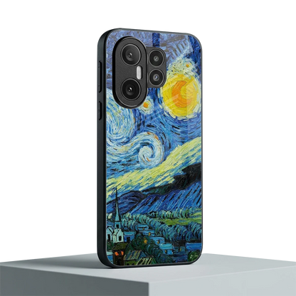 Starry night vivo x200 fe mobile cover | shockproof glass phone case