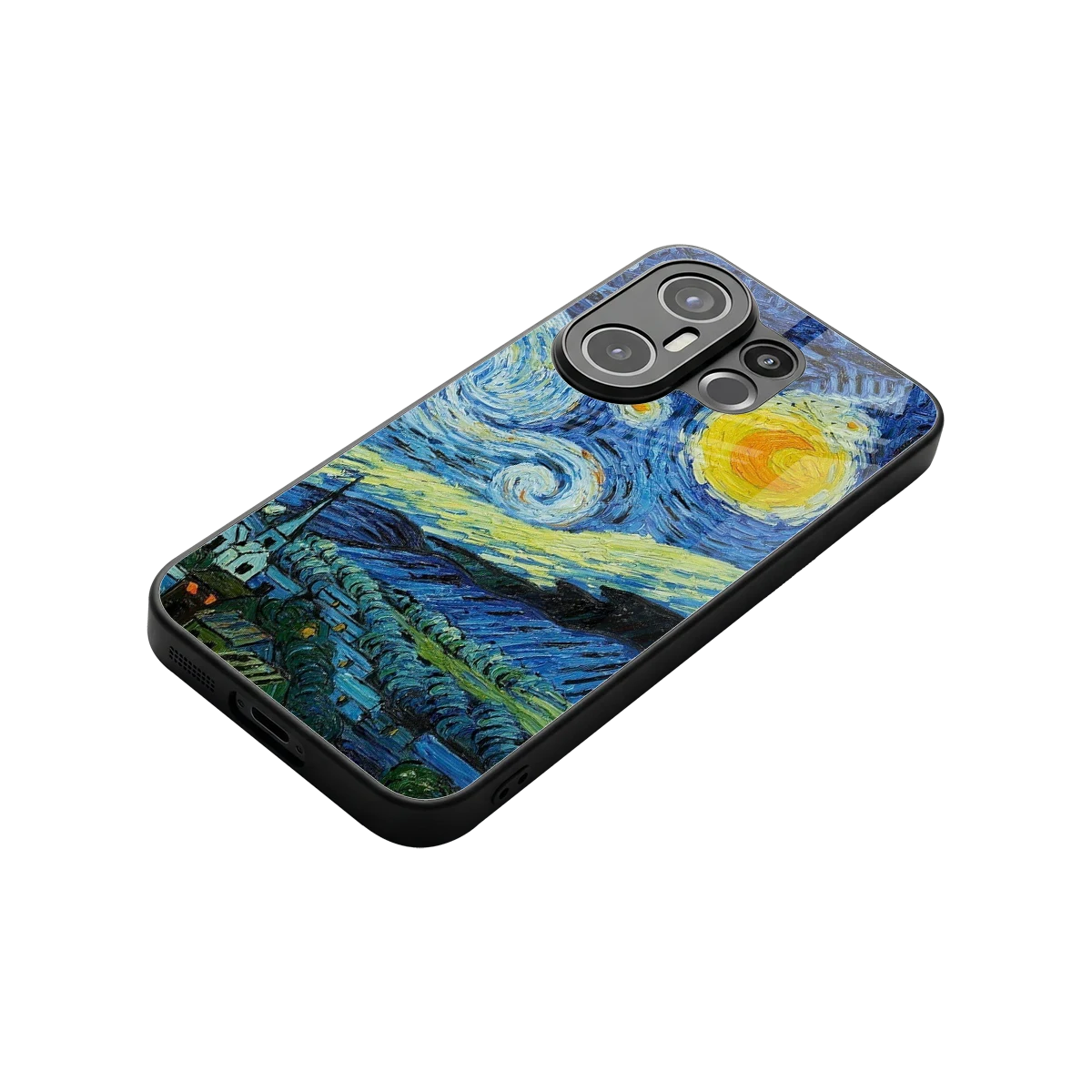 Starry night stylish phone case for vivo x200 fe | glossy glass and slim fit