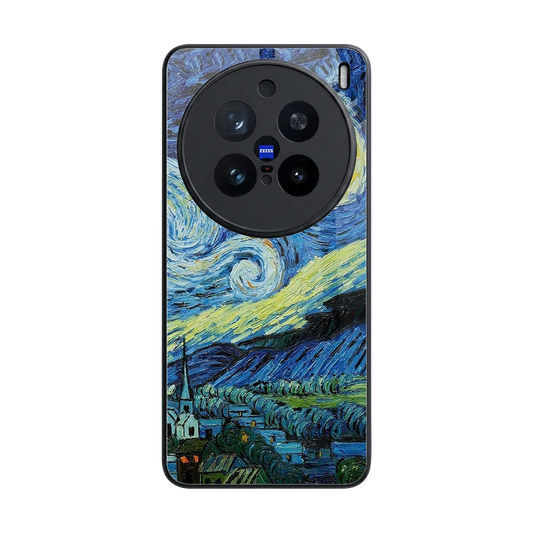 Starry night back phone cover | glass case for vivo x200 pro