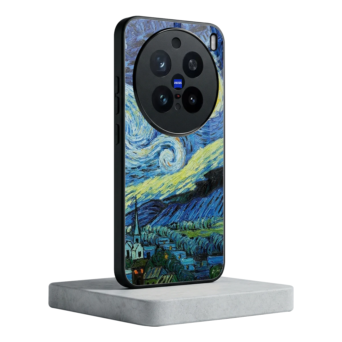 Starry night vivo x200 pro mobile cover | shockproof glass phone case