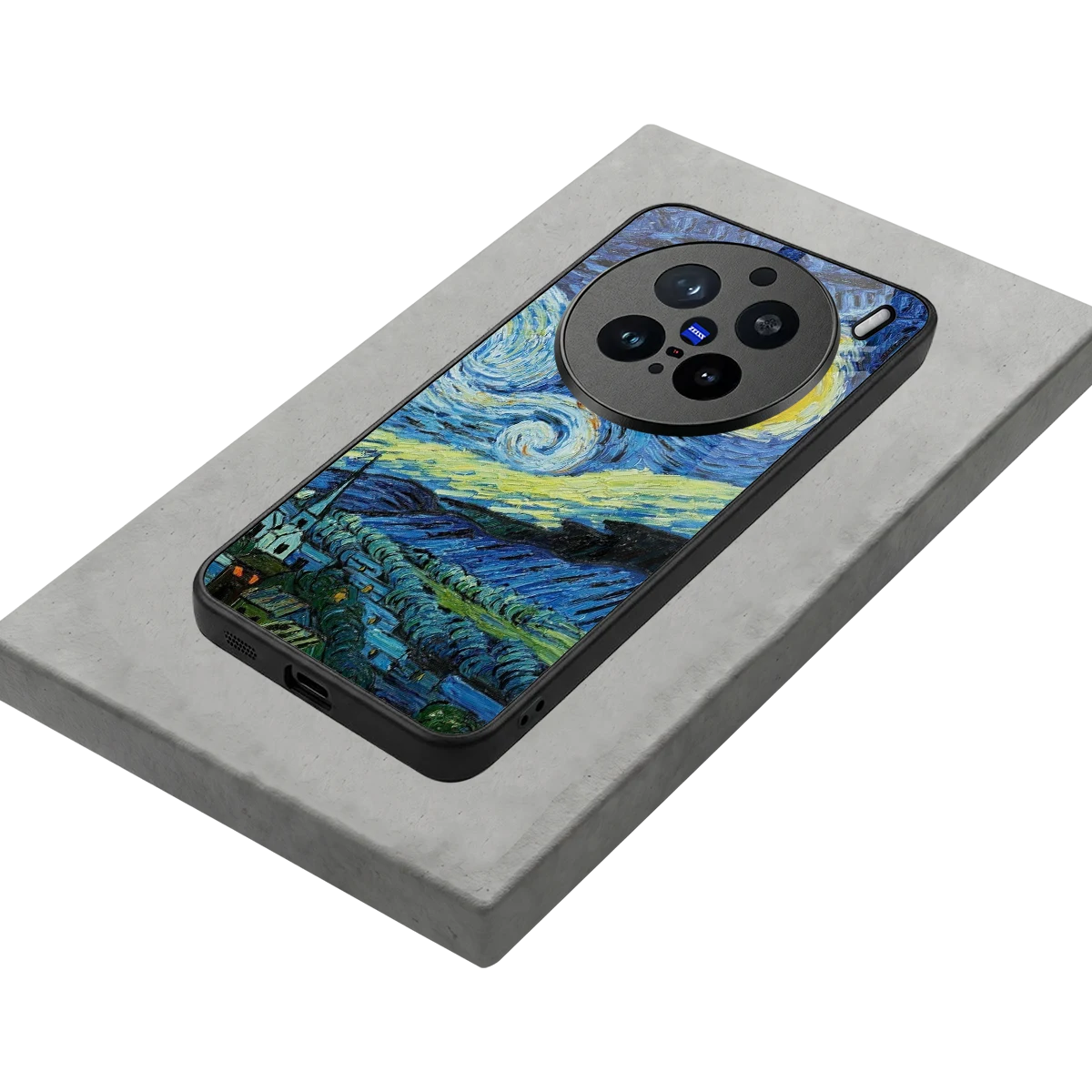 Starry night stylish phone case for vivo x200 pro | glossy glass and slim fit