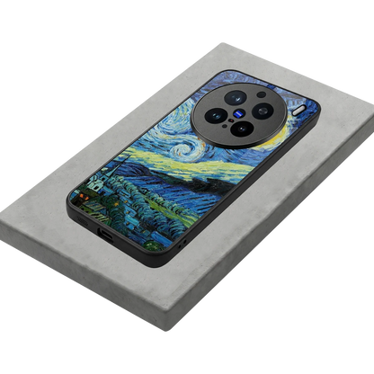Starry night stylish phone case for vivo x200 pro | glossy glass and slim fit