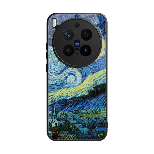 Starry night back phone cover | glass case for vivo x300 pro
