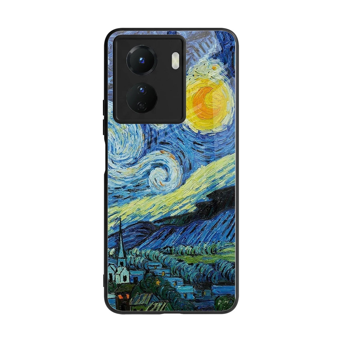 Starry night back phone cover | glass case for vivo y16
