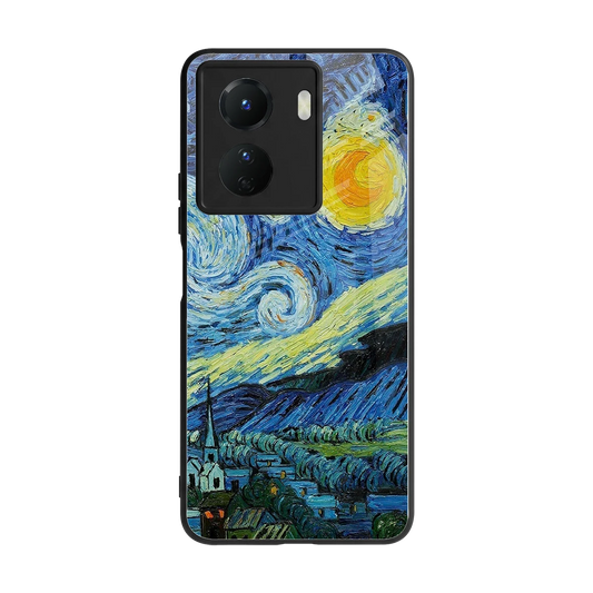 Starry night back phone cover | glass case for vivo y16