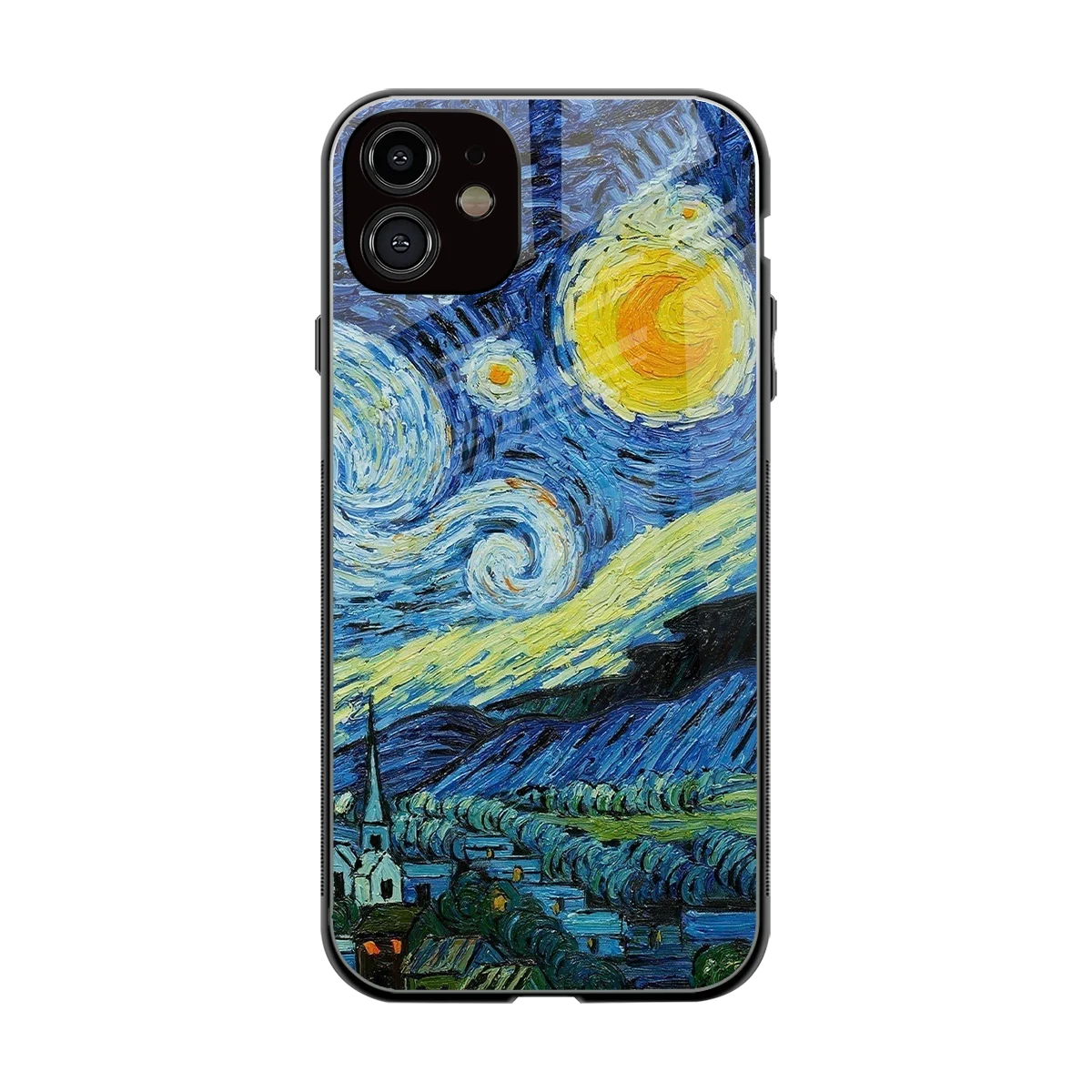 Starry night back phone cover | glass case for iphone 12