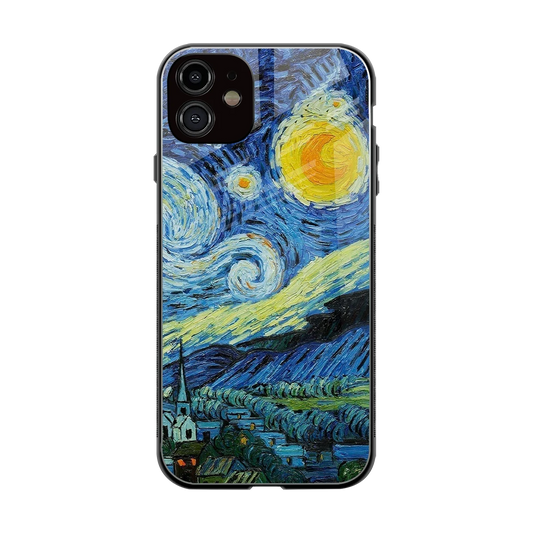 Starry night back phone cover | glass case for iphone 12