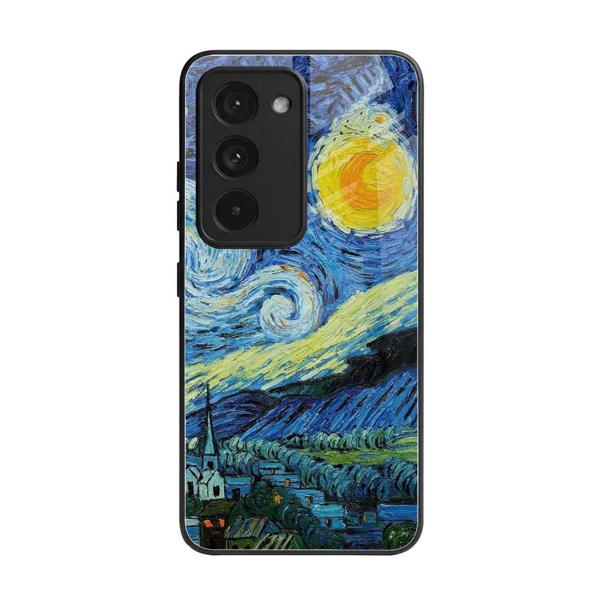 Starry night back phone cover | glass case for redmi 15 5g