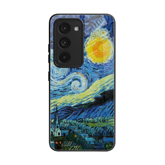 Starry night back phone cover | glass case for redmi 15 5g