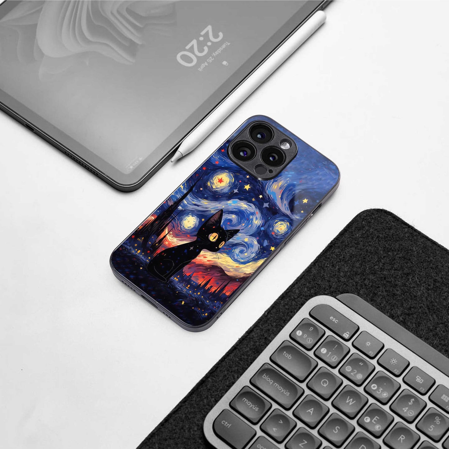 Starry Whiskers TPU glass hybrid case for iPhone 16 | premium mobile back cover