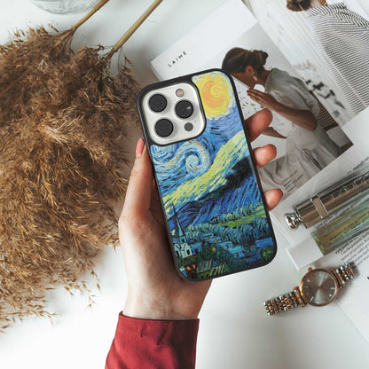 Starry night luxury glass phone case for iPhone 16 | scratch and drop resistant