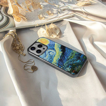 Starry night TPU glass hybrid case for iPhone 16 | premium mobile back cover