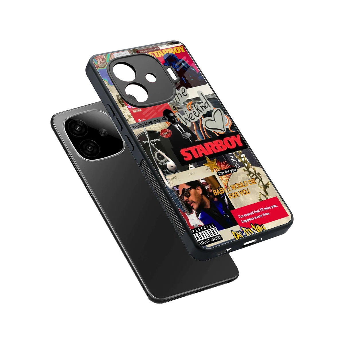 Stellar Starboy sleek iqoo neo 10r 5g cover with tempered glass back and TPU edges