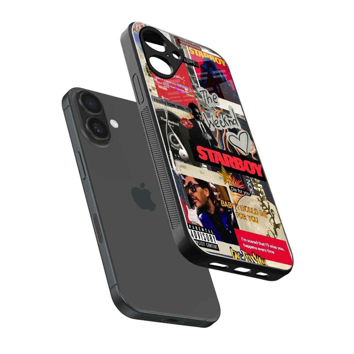 Stellar Starboy sleek iPhone 16 cover with tempered glass back and TPU edges