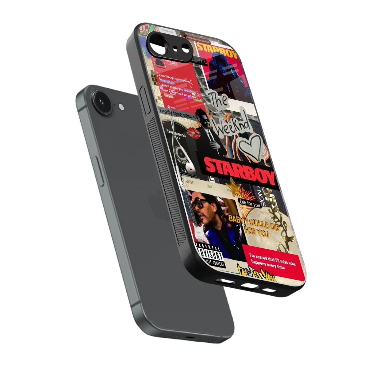 Stellar Starboy sleek iphone 16e cover with tempered glass back and TPU edges