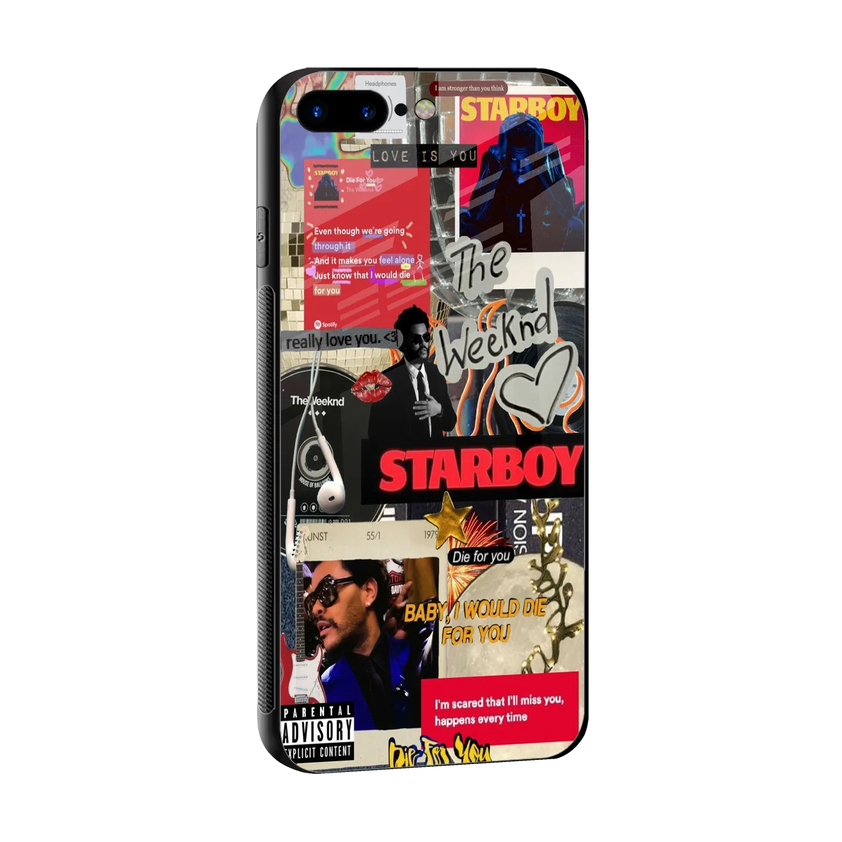 Stellar Starboy sleek iphone 8 plus cover with tempered glass back and TPU edges