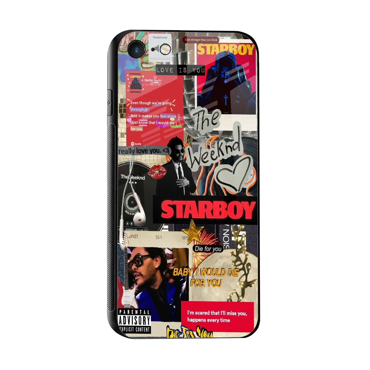 Stellar Starboy sleek iphone 7 cover with tempered glass back and TPU edges