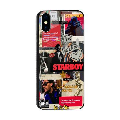 Stellar Starboy sleek iphone xs cover with tempered glass back and TPU edges