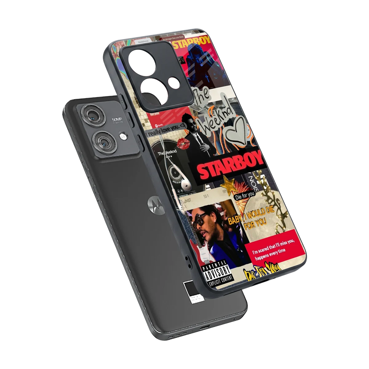 Stellar Starboy sleek motorola edge 40 neo 5g cover with tempered glass back and TPU edges
