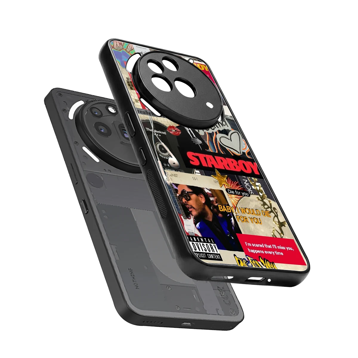 Stellar Starboy sleek nothing phone 3a pro cover with tempered glass back and TPU edges