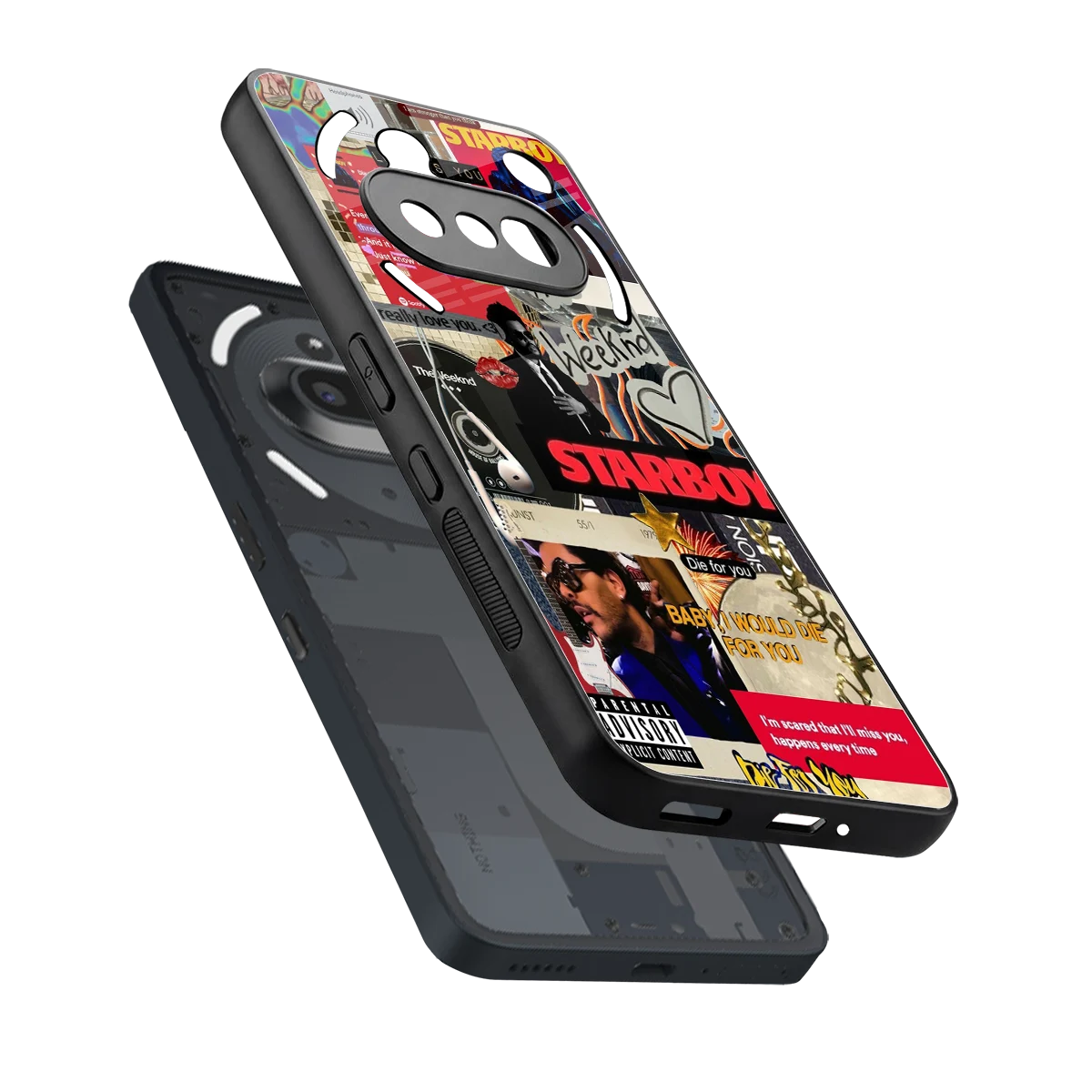 Stellar Starboy sleek nothing phone 3a cover with tempered glass back and TPU edges
