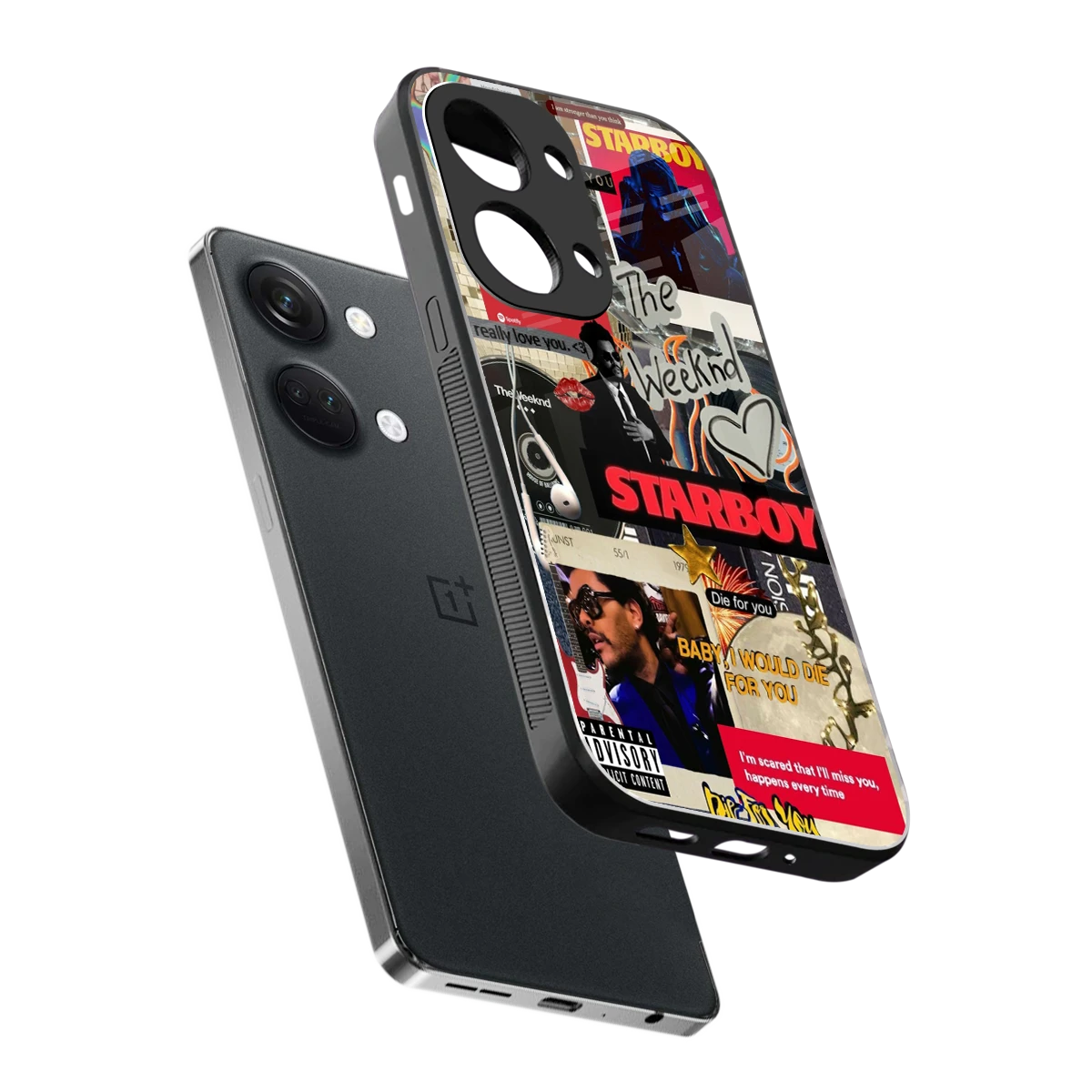 Stellar Starboy sleek oneplus nord 3 cover with tempered glass back and TPU edges