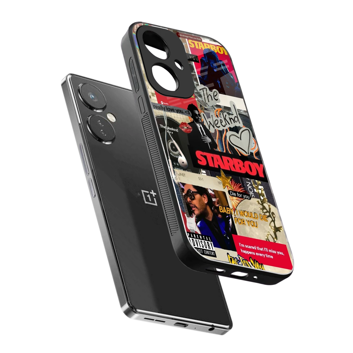 Stellar Starboy sleek oneplus nord ce 3 cover with tempered glass back and TPU edges