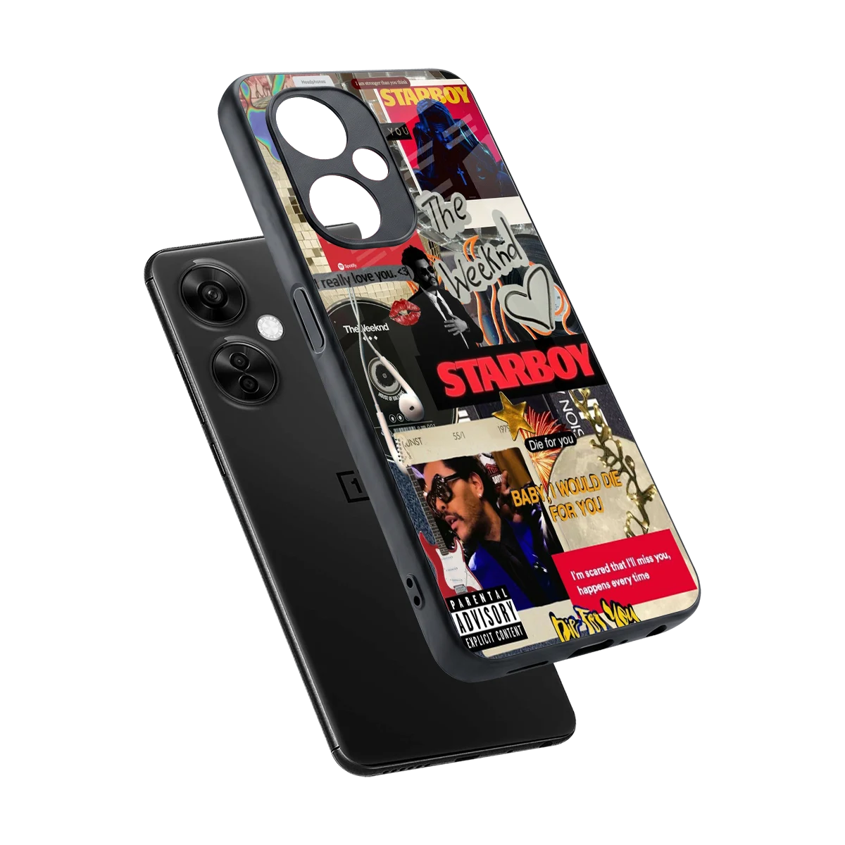 Stellar Starboy sleek oneplus nord ce 3 lite cover with tempered glass back and TPU edges