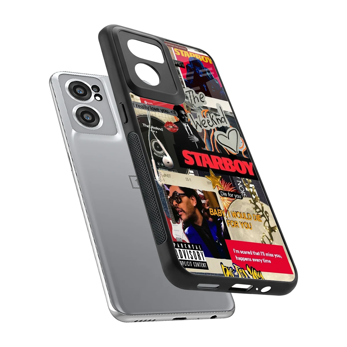 Stellar Starboy sleek oneplus nord ce 2 cover with tempered glass back and TPU edges