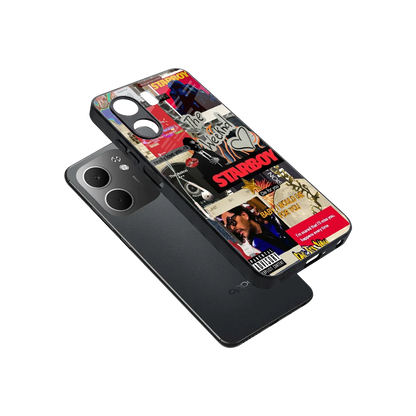 Stellar Starboy sleek oppo a5x 5g cover with tempered glass back and TPU edges