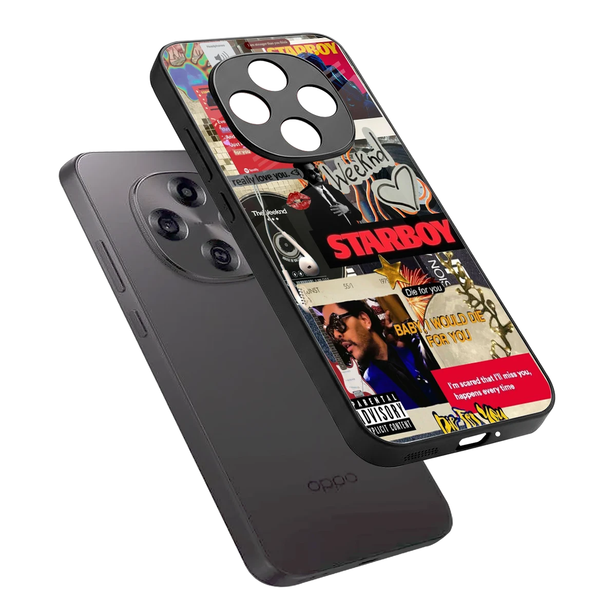 Stellar Starboy sleek oppo f31 pro 5g cover with tempered glass back and TPU edges