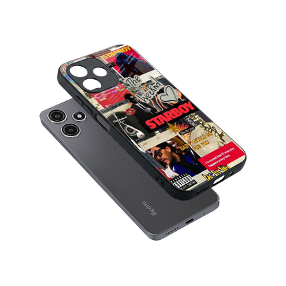 Stellar Starboy sleek redmi 12 5g cover with tempered glass back and TPU edges