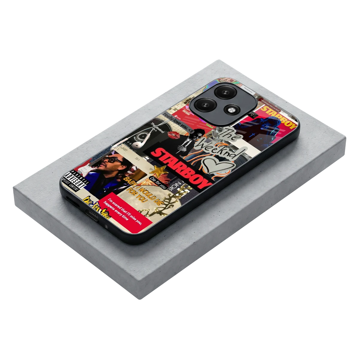 Stellar Starboy stylish phone case for redmi 12 5g | glossy glass and slim fit