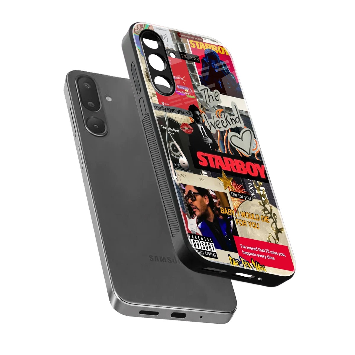 Stellar Starboy sleek samsung galaxy m56 5g cover with tempered glass back and TPU edges