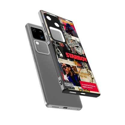 Stellar Starboy sleek vivo v30 cover with tempered glass back and TPU edges