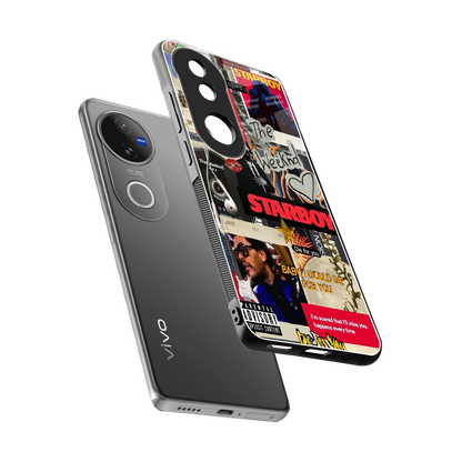 Stellar Starboy sleek vivo v50 cover with tempered glass back and TPU edges