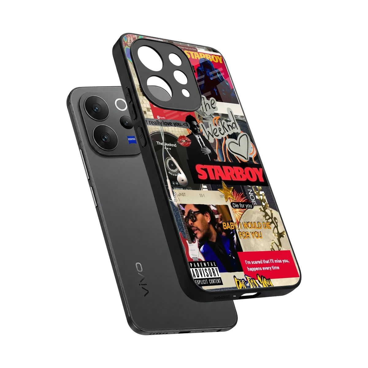 Stellar Starboy sleek vivo v70 cover with tempered glass back and TPU edges