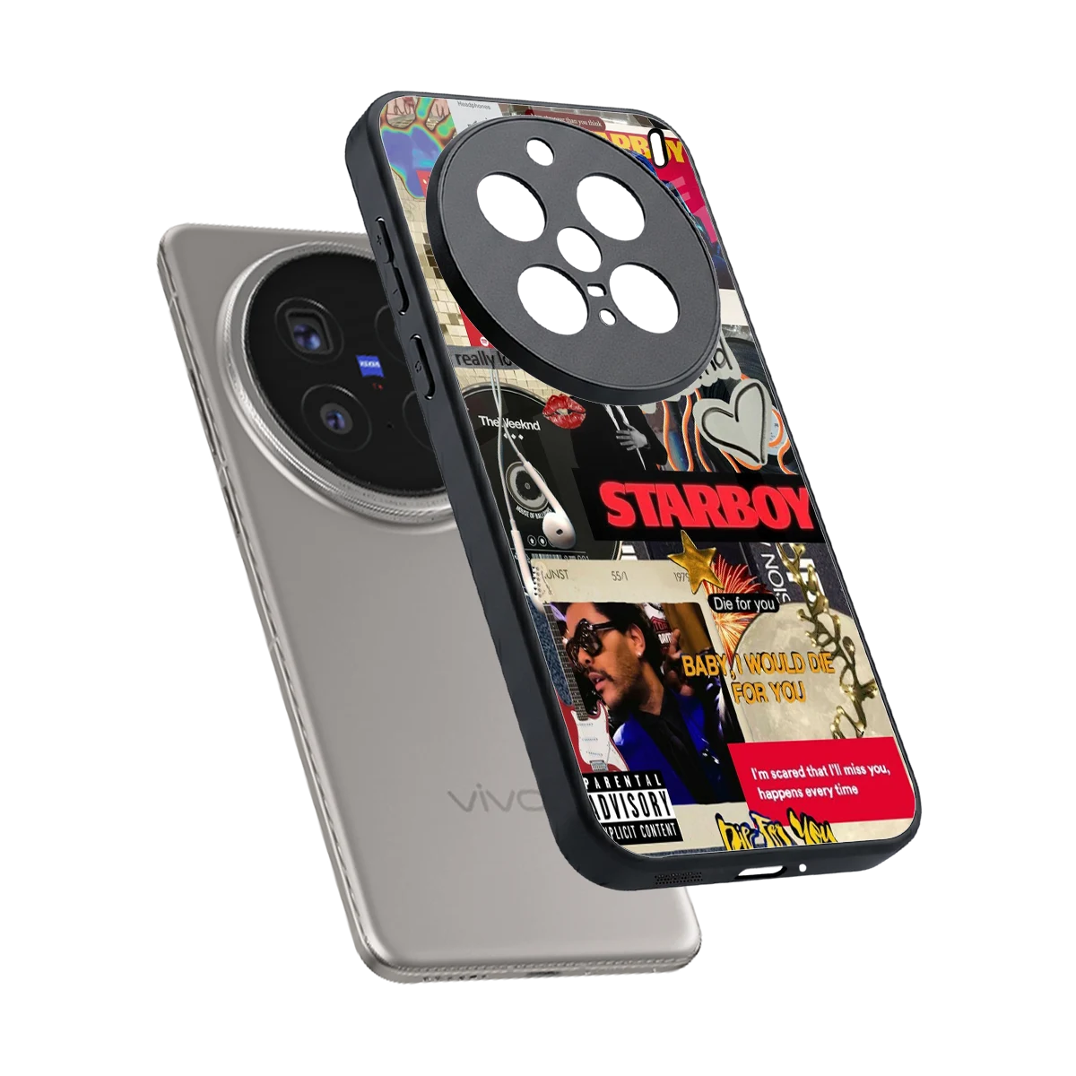 Stellar Starboy sleek vivo x200 pro cover with tempered glass back and TPU edges