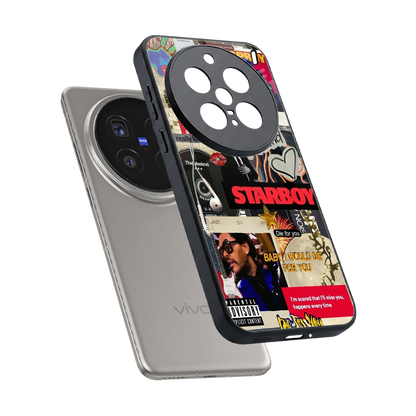 Stellar Starboy sleek vivo x200 pro cover with tempered glass back and TPU edges
