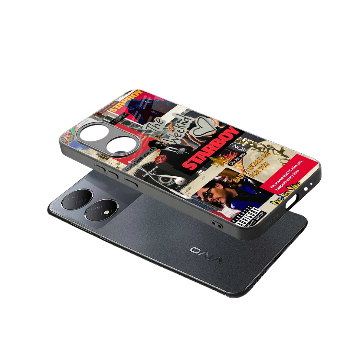 Stellar Starboy sleek Vivo-y100 cover with tempered glass back and TPU edges