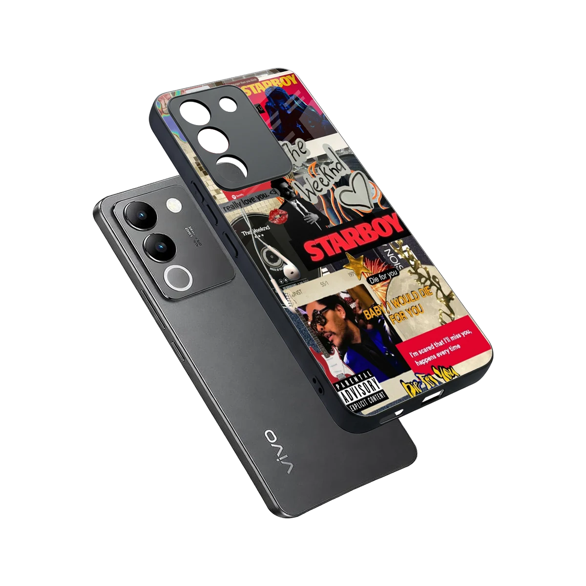 Stellar Starboy sleek vivo y200 5g cover with tempered glass back and TPU edges