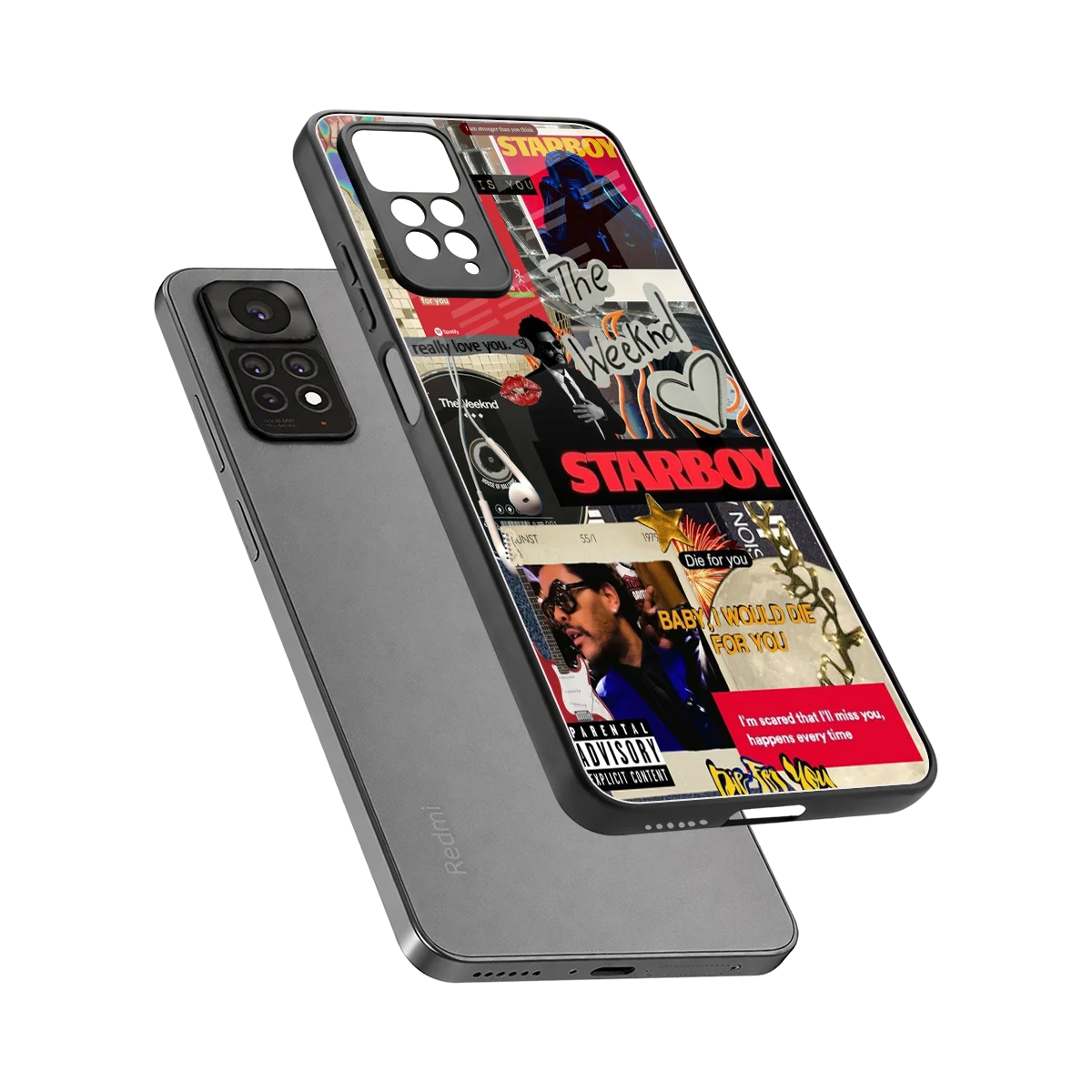 Stellar Starboy sleek redmi note 11 pro cover with tempered glass back and TPU edges